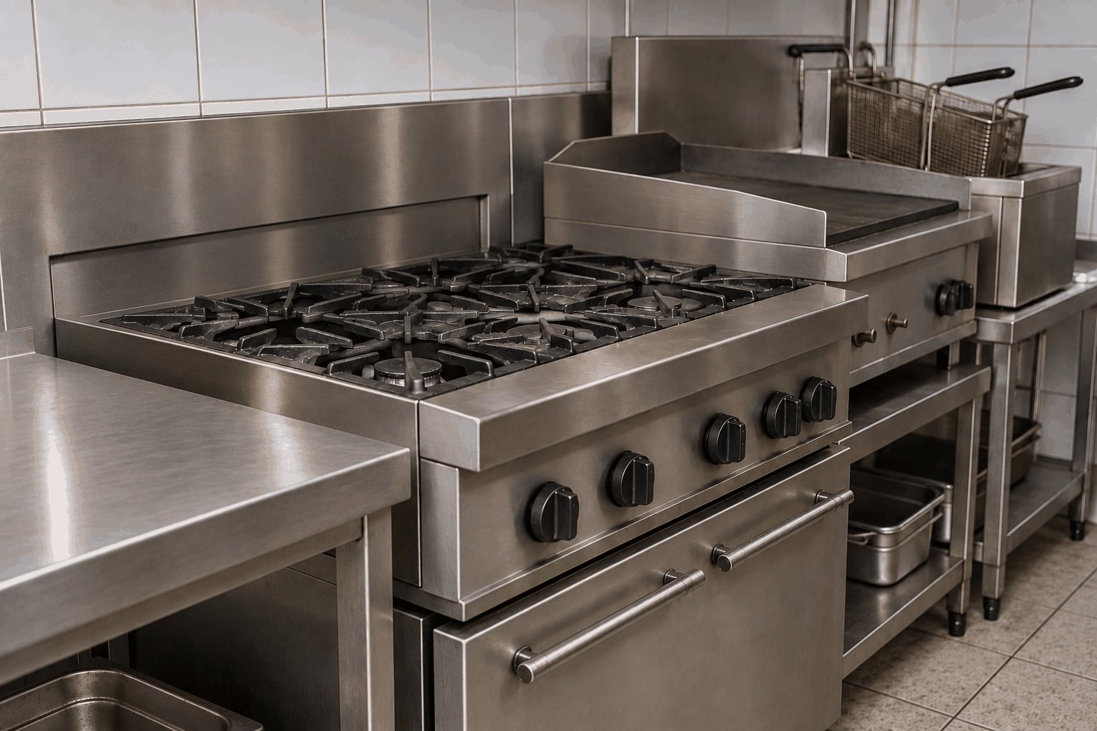 Commercial Kitchen after dry ice blasting